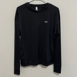 UNDER Armour Black Long Sleeve Shirt with Hood Size Small